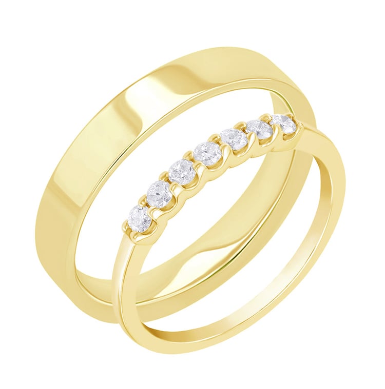 Eternity obrúčka s lab-grown diamantmi a pánsky plochý prsteň Virve 159967