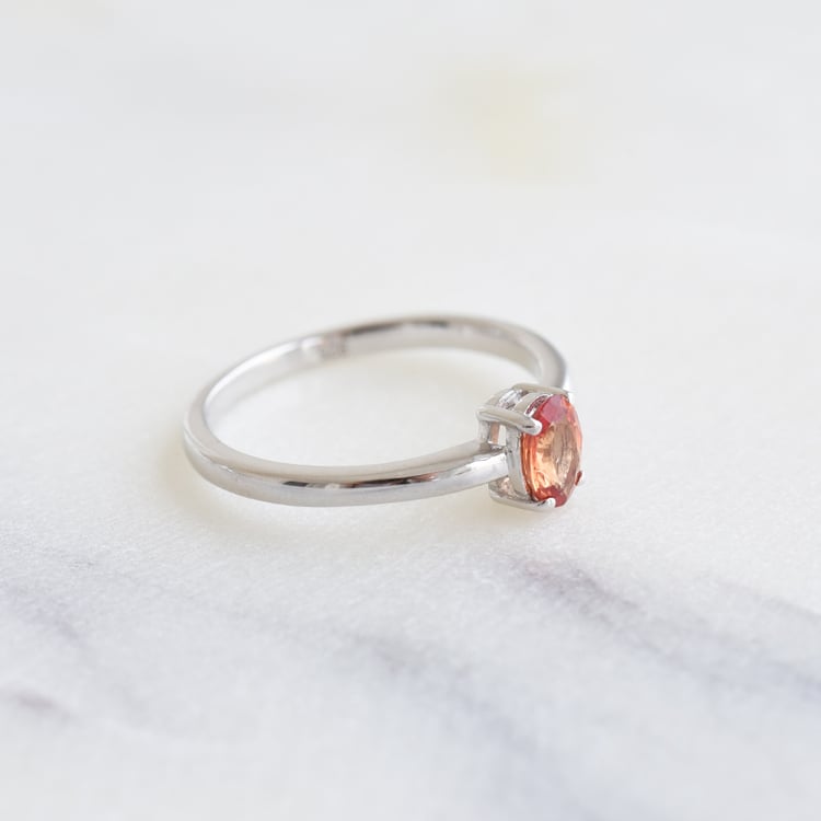 Strieborný prsteň s oranžovym zafírom 86146