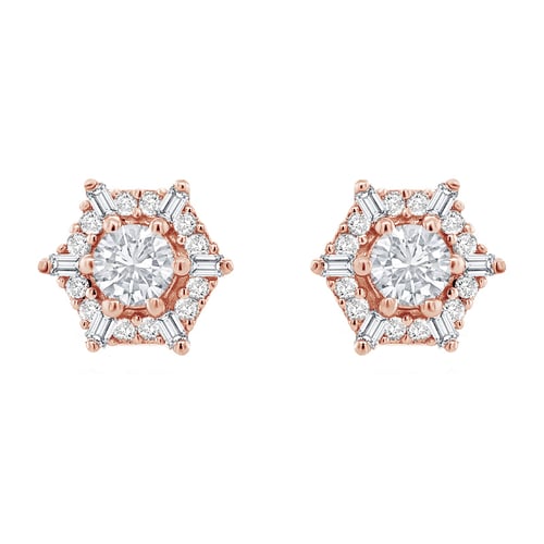 Zlatý kvetinový set šperkov s lab-grown diamantmi Sallie