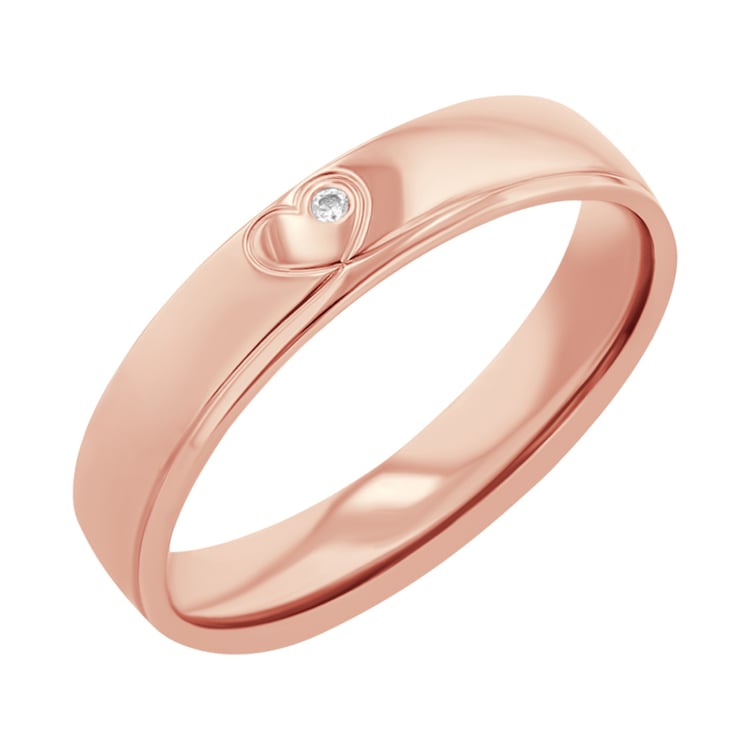 Svadobné obrúčky zo zlata so srdcom a diamantom Amani 117781