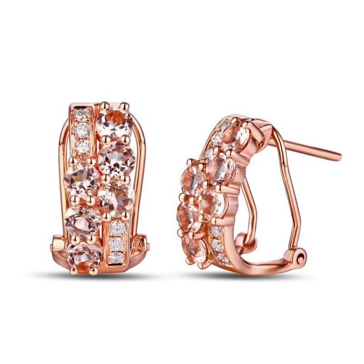 Zlaté morganitová náušnice 12687