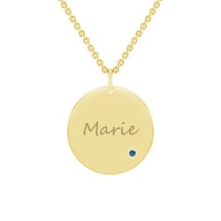 Zlatý prívesok s modrým diamantom a gravírom vašej voľby Lorenzo