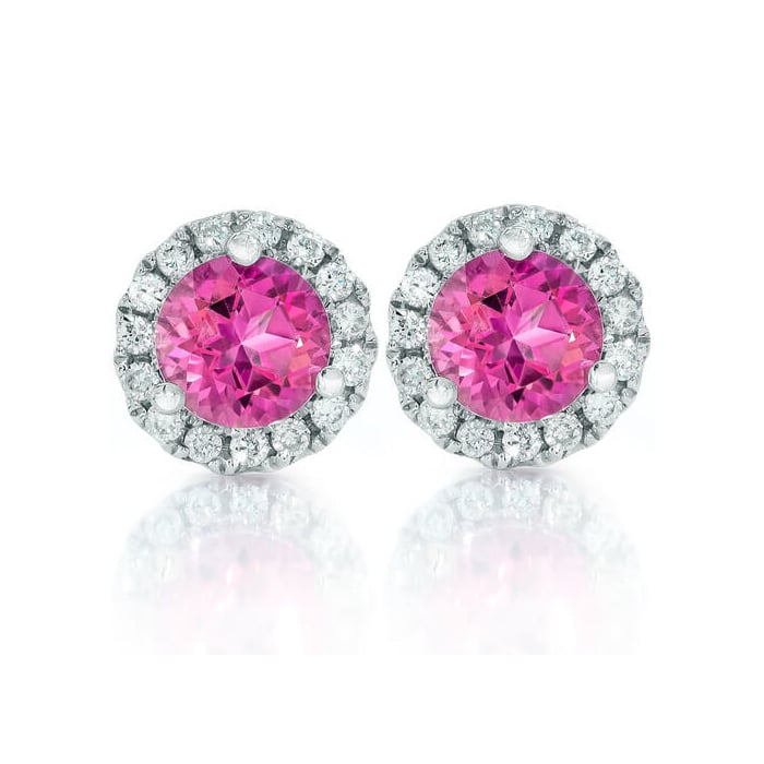 Zlaté náušnice s ružovým topásom Czenzy