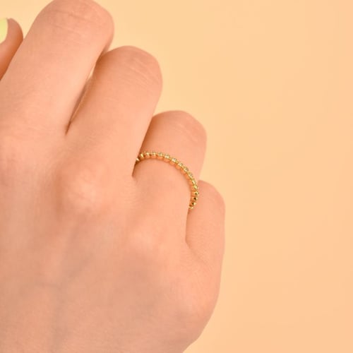 Minimalistický guličkový prsteň s diamantmi Ruiz