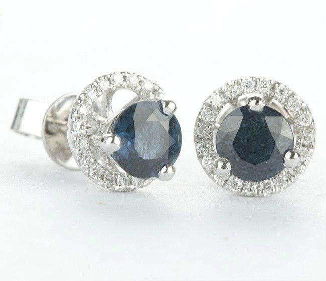 Diamantové náušnice so zafírmi 2114