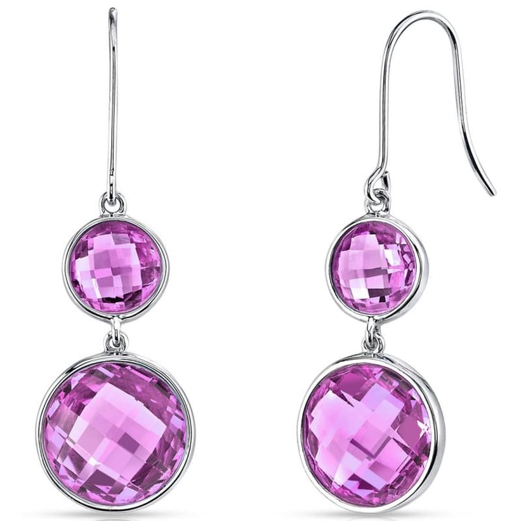 Zlaté náušnice s ružovými zafírmi