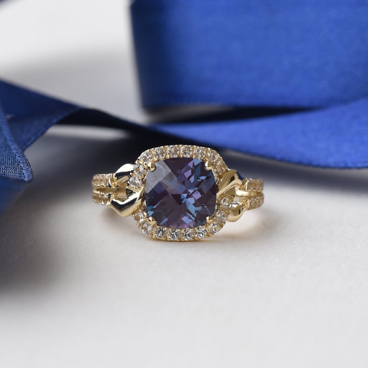 Prsteň s alexandritom a lab-grown diamantmi Nobu 116172