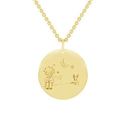 Zlatý prívesok Malý princ s líškou a gravírom