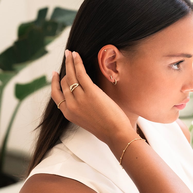 Strieborné náušnice s tromi guličkami Fern 143475