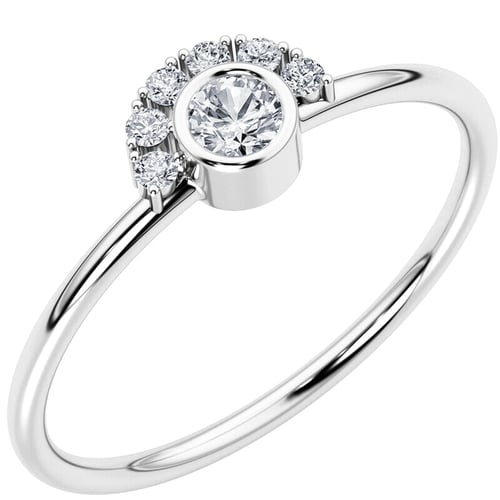 Half halo prsteň s lab-grown diamantmi Jorg