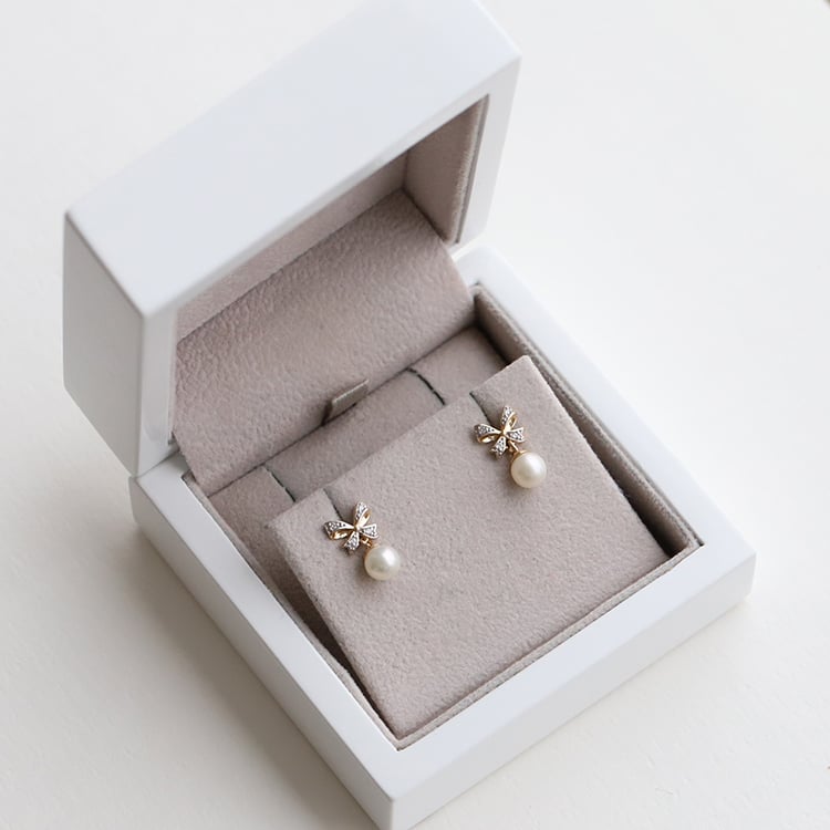 Perlová kolekcia s mašľou a lab-grown diamantmi Cherlys 151888