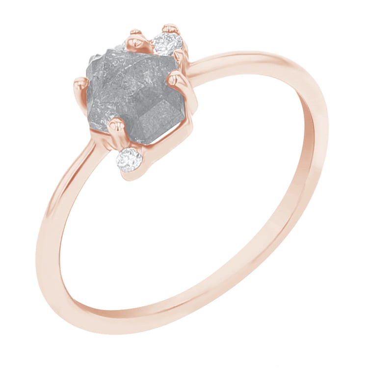 Prsteň so salt and pepper diamantom a lab-grown diamantmi Beattie 113682