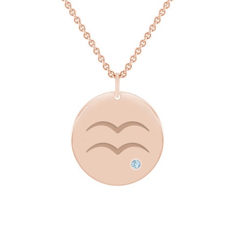 Strieborný prívesok so znamením a akvamarínom Vodnár 103399