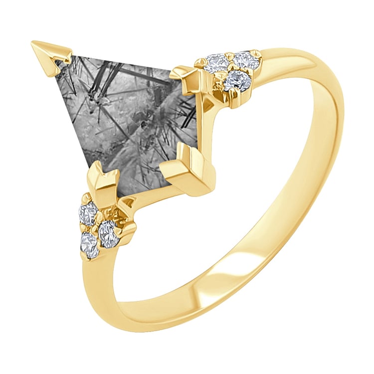 Jedinečný prsteň s rutilovým krištáľom Floki 148414