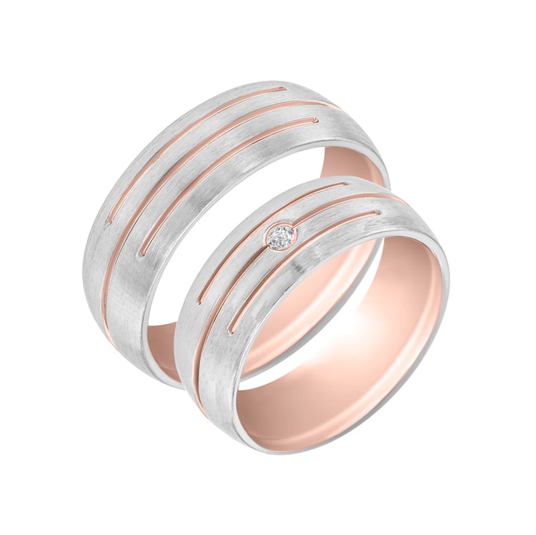 Komfortné svadobné prstene z kombinovaného zlata