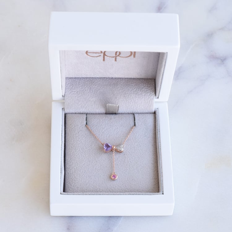 Romantický náhrdelník s mašličkou 87402