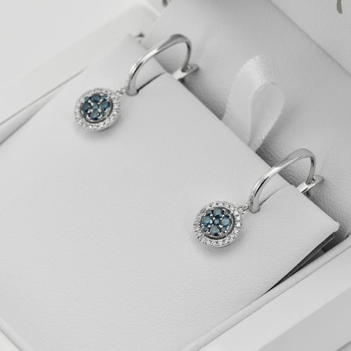 Visiace zlaté náušnice s diamantmi Levian