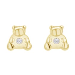Zlaté detské náušnice s medvedíkom Bear