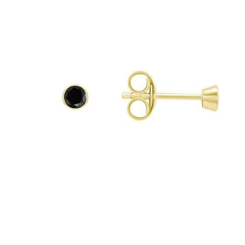 Minimalistické bezel náušnice s čiernymi diamantmi Viosa