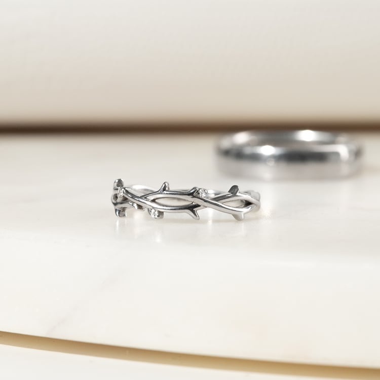 Prsteň v tvare vetvičiek s lab-grown diamantmi a komfortný prsteň Elly 136241