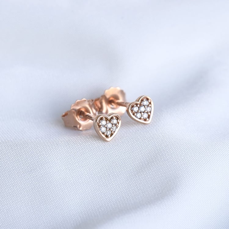 Diamantové náušnice z ružového zlata 85090