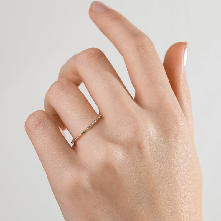 Minimalistický prsteň s drahokamami podľa vášho výberu Tess 165055