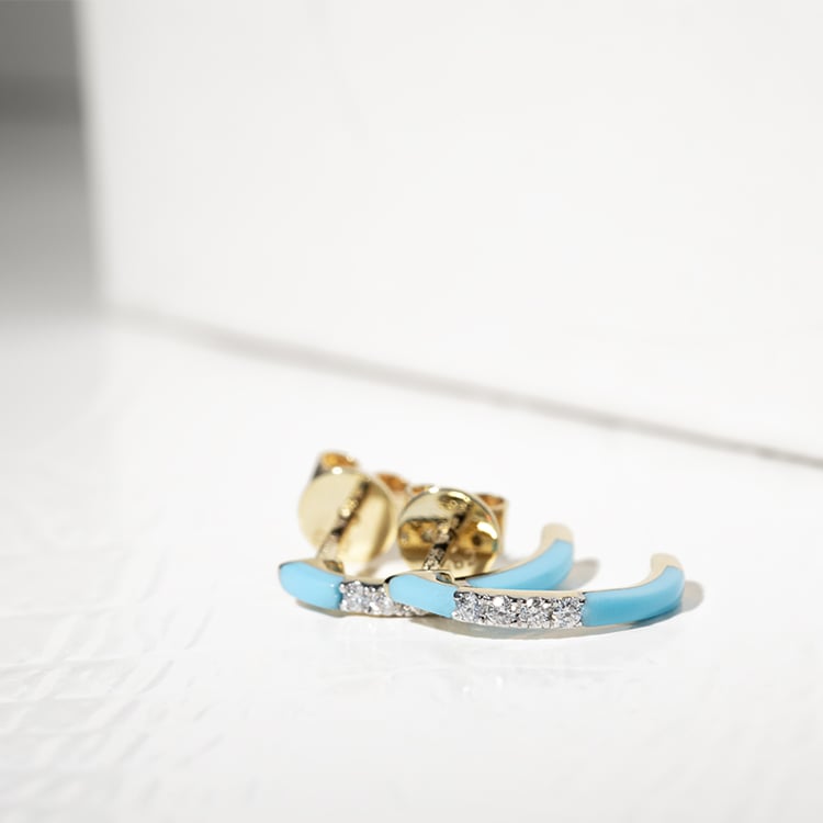 Modré keramické náušnice s diamantmi Galla 127600