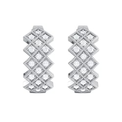 Strieborné kruhové náušnice s lab-grown diamantmi Audhild