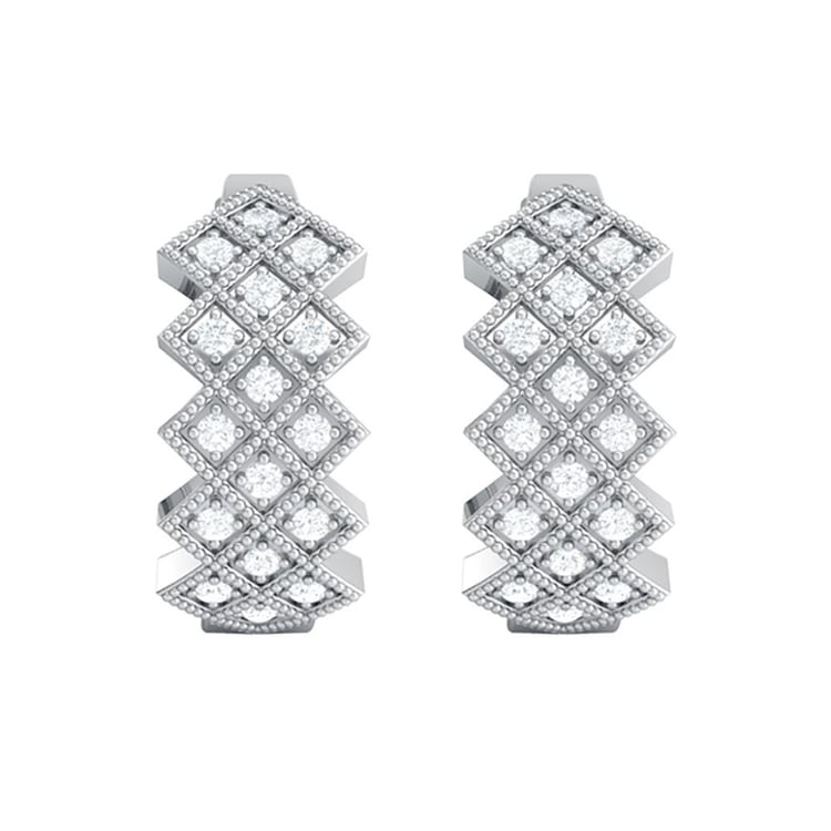 Strieborné kruhové náušnice s lab-grown diamantmi Audhild