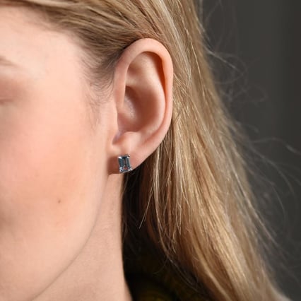 Zlaté náušnice s emerald akvamarínmi Haley