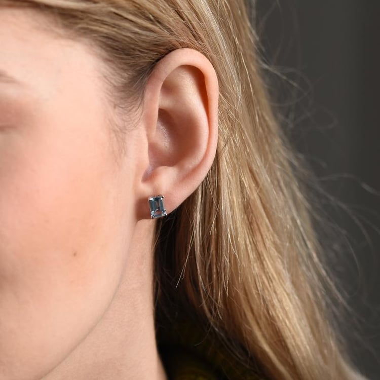 Náušnice s akvamarínom 15409