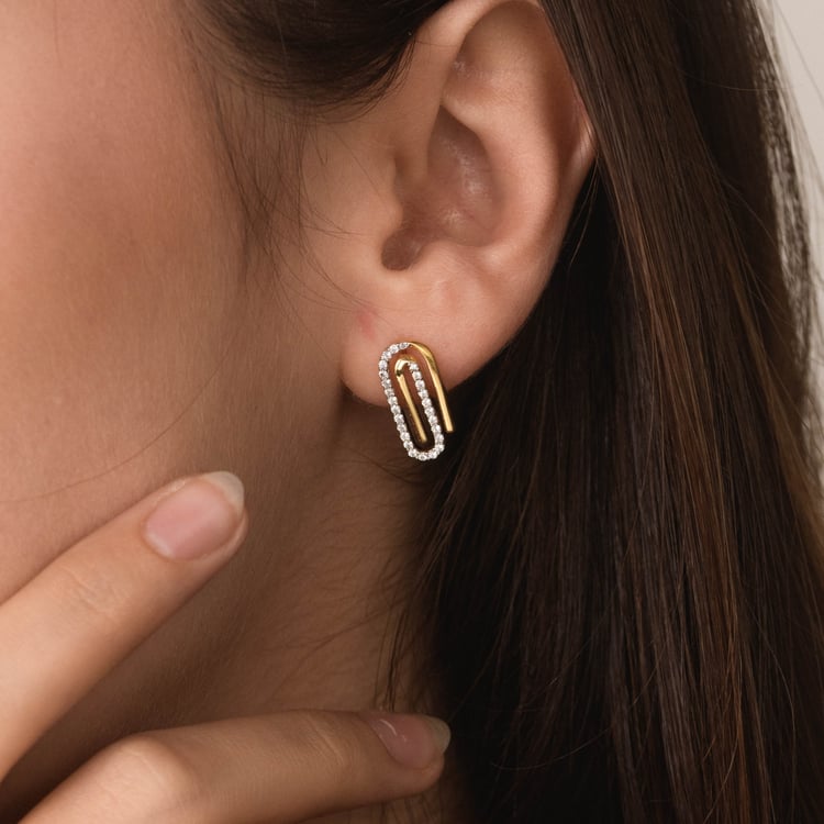 Zlaté náušnice s lab-grown diamantmi 165733