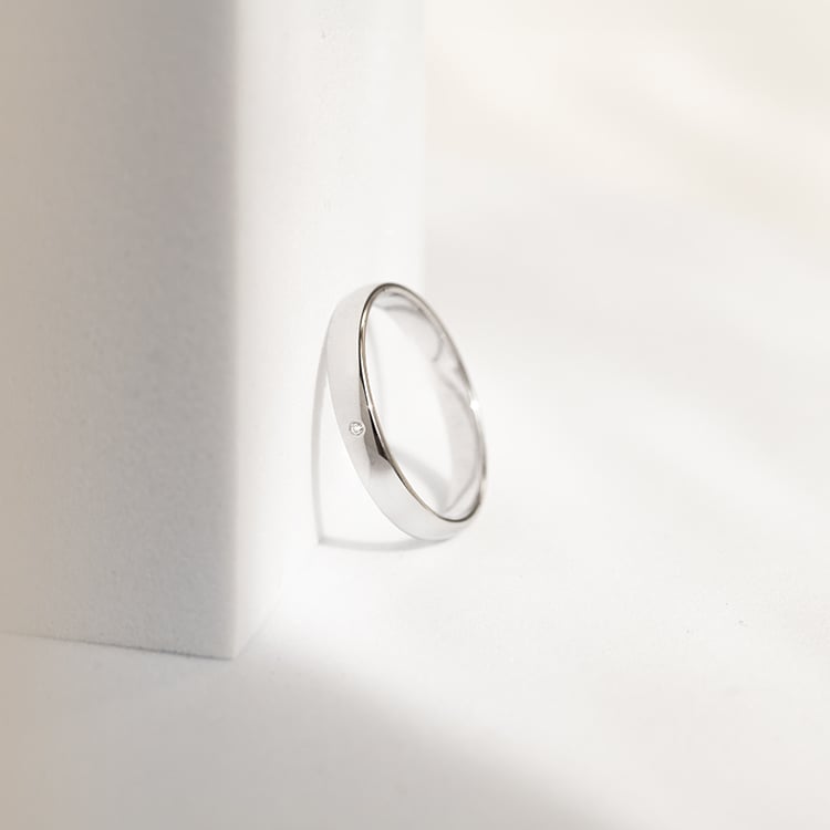 Platinové svadobné obrúčky s diamantom Timia 144027