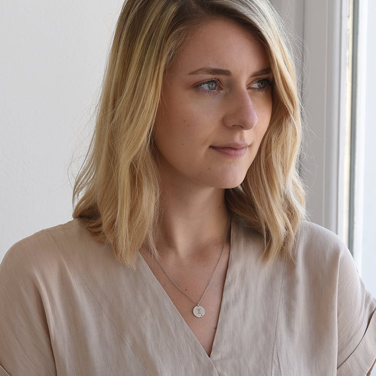 Strieborný prívesok so znamením a citrínom Blíženci 103477