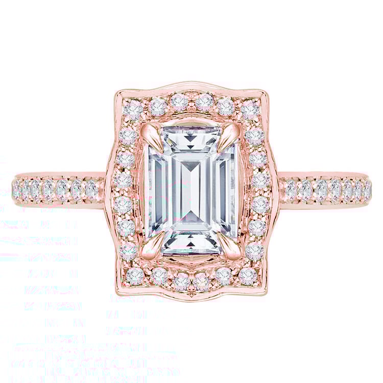 Diamantový prsteň z ružového zlata pre zásnuby 74670