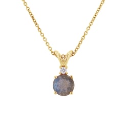 Zlatý prívesok s labradoritom a diamantom Joonas