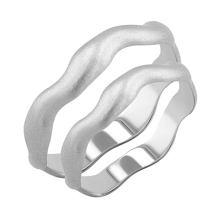 Matné vlnité svadobné obrúčky zo zlata Renny 128148