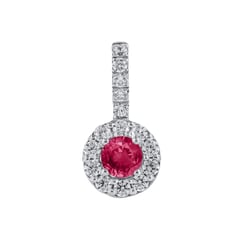 Strieborný elegantný prívesok s rubínom a lab-grown diamantmi Jack