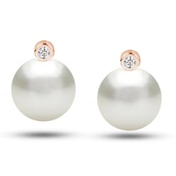 Náušnice s bielymi perlami a diamantmi Nonie