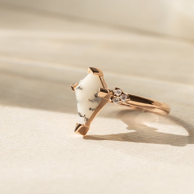 Prsteň s dendritickým opálom Floki 139360