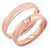 Svadobné obrúčky zo zlata so srdcom a diamantom Amani