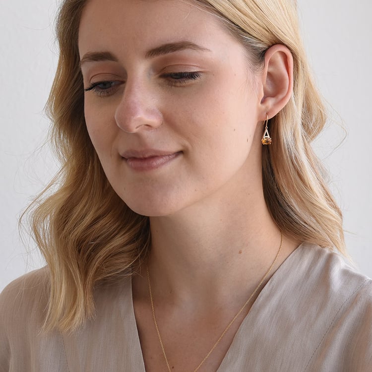 citrínovej náušnice s diamantmi 71172