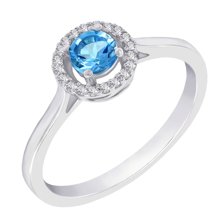 Zlatý prsteň s topásom a diamantmi Nayomi