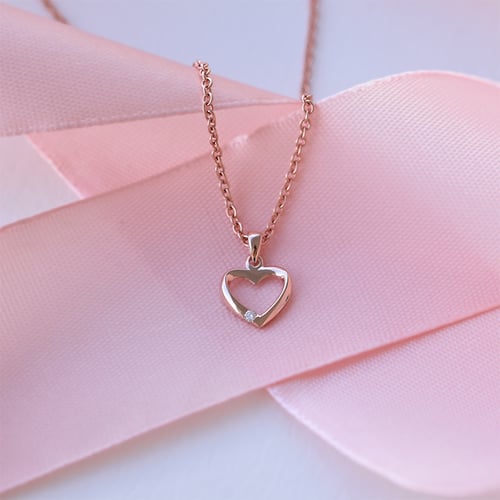Set strieborných šperkov v tvare srdca s diamantmi Maryse