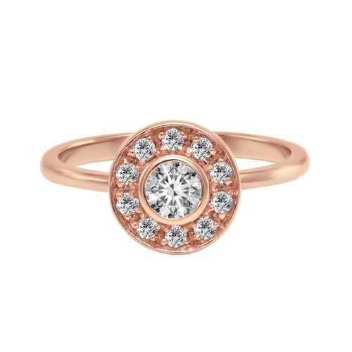 Lab-grown diamanty v halo zásnubnom prsteni Aiva