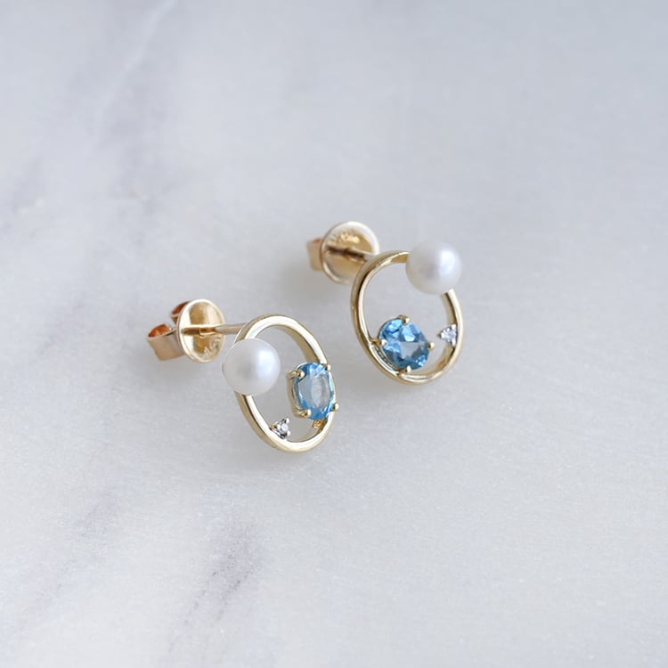 Kolekcia šperkov s perlami, švajčiarskymi topásmi a diamantmi Grace 103566