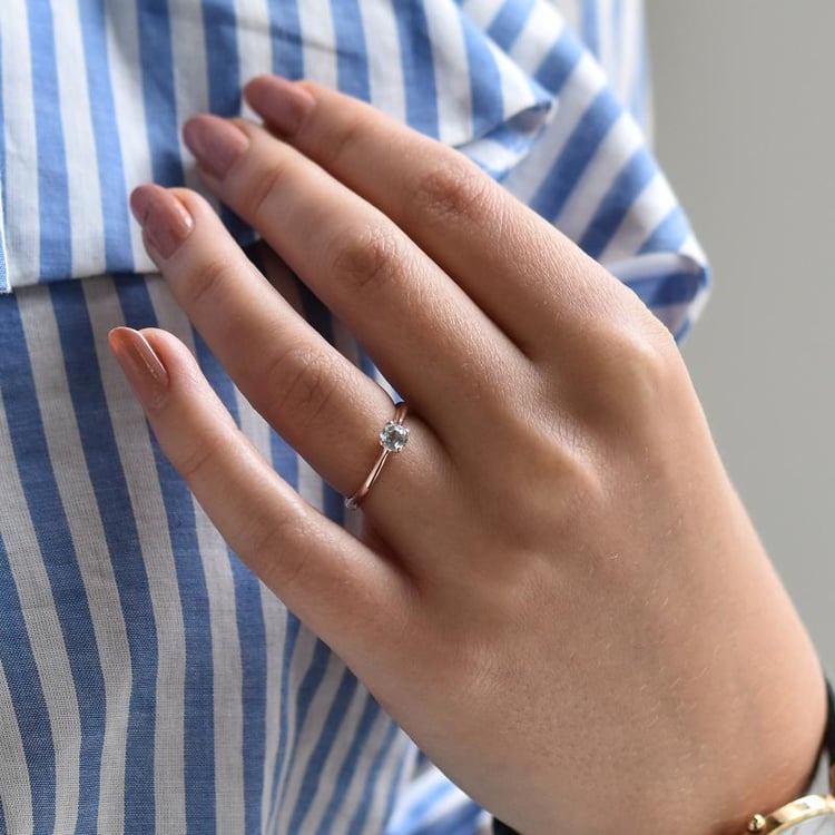 Zásnubný prsteň zo zlata s akvamarínom Zaida 31089