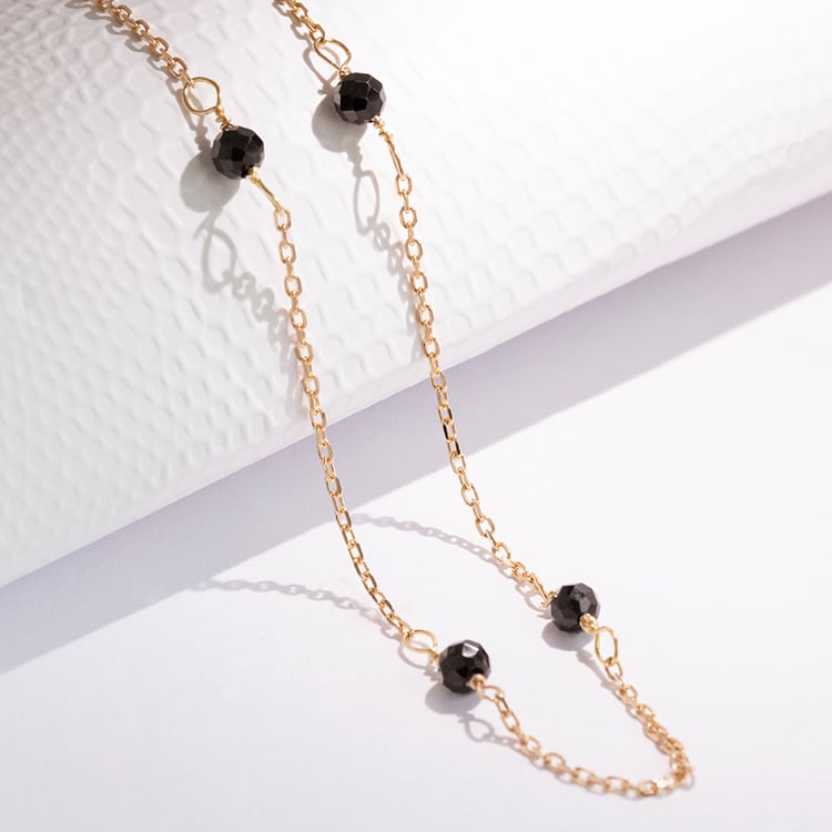 Strieborný pozlátený náhrdelník so spinelovými korálkami Lacey 115654