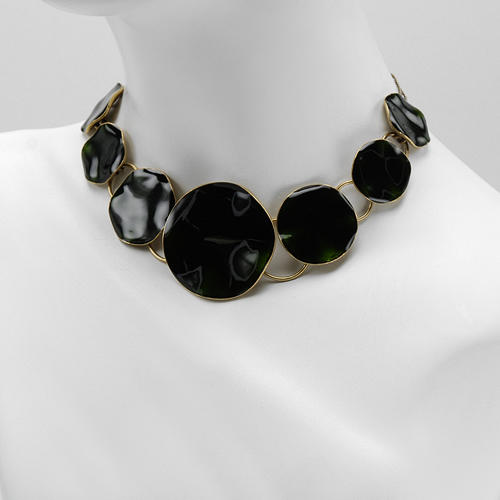 Zelený náhrdelník z mosadze 1426