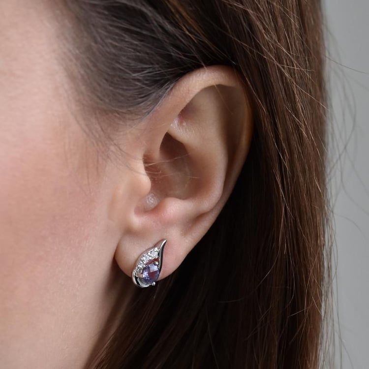 Strieborné náušnice s alexandritmi Caylia 79815